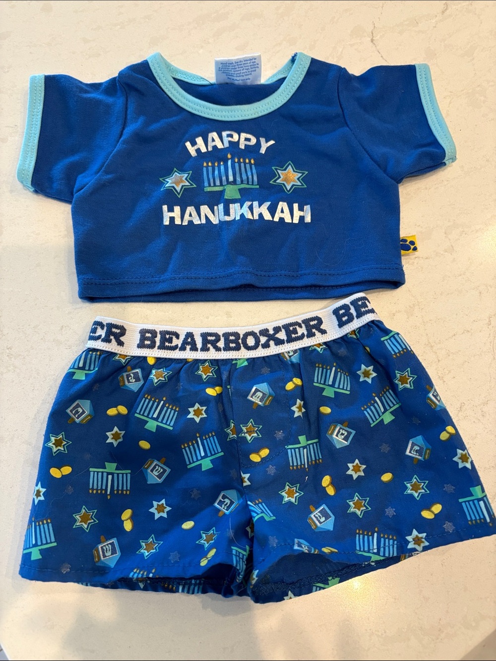 Build-A-Bear Blue Hanukkah Pajama Set